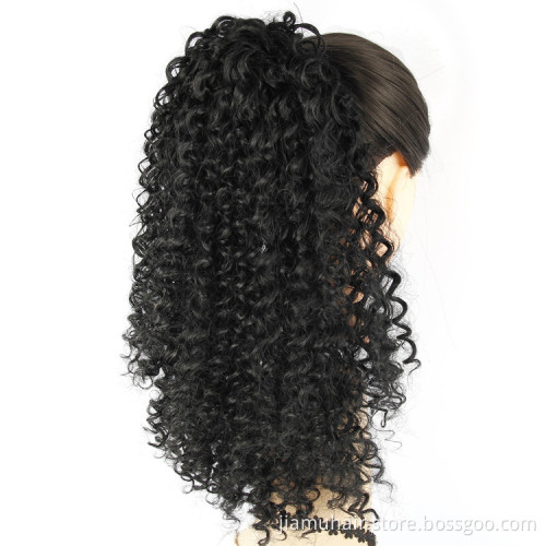 Afro Kinky Curly Puff Drawstring Ponytail Short Hair Bun for Black Women Synthetic Chignon Hair Extensions